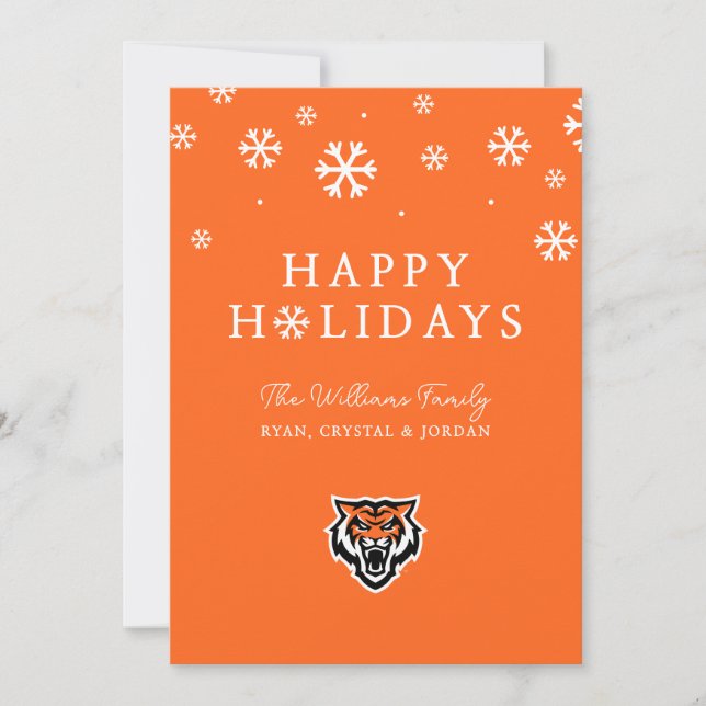 Idaho State University Bengals Spirit Design Holiday Card (Front)