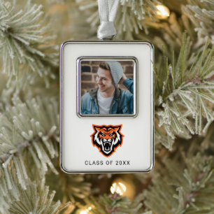 Idaho State University Bengals Spirit Design Silver Plated Framed Ornament