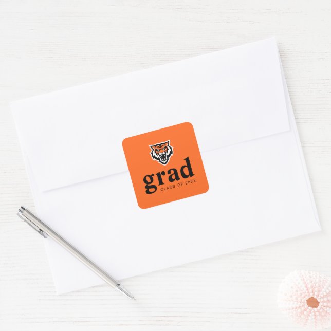 Idaho State University Bengals Spirit Design Square Sticker (Envelope)