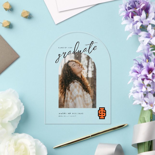 Idaho State University Bold Bengals Logo Acrylic Invitations (Insitu (Wedding))