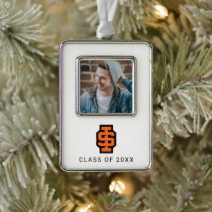 Idaho State University Bold Bengals Logo Silver Plated Framed Ornament