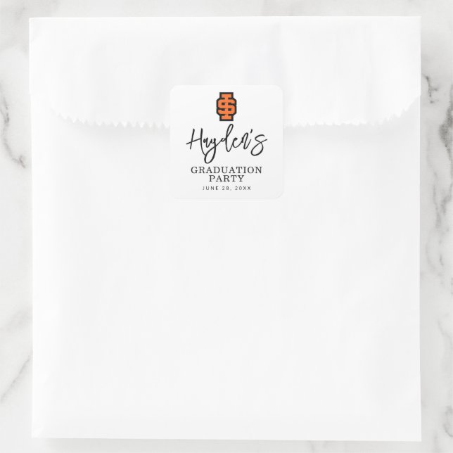 Idaho State University Bold Bengals Logo Square Sticker (Bag)