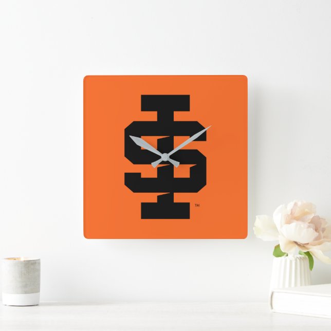 Idaho State University Bold Bengals Logo Square Wall Clock (Home)