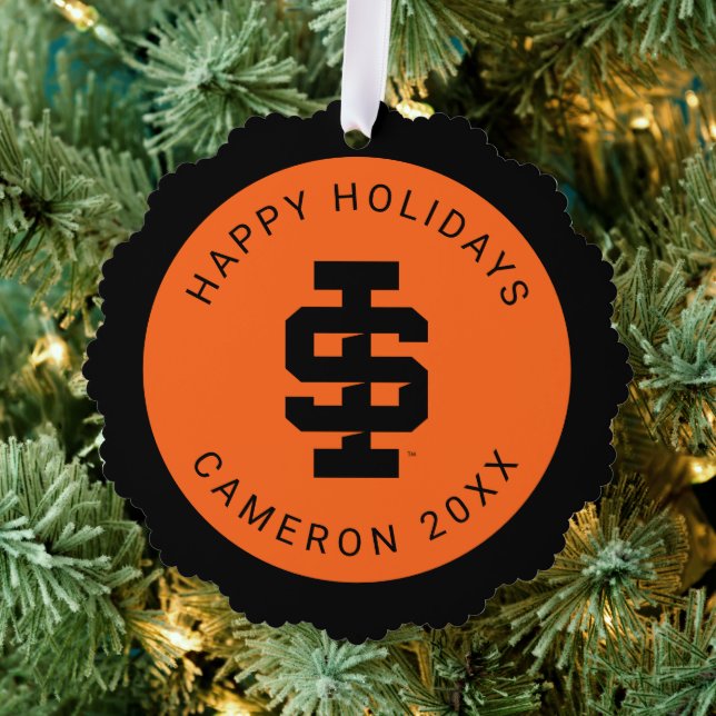 Idaho State University Bold Bengals Logo Tree Decoration Card (Insitu (Tree))