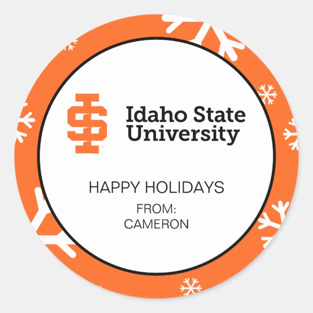 Idaho State University Official Logo Design Classic Round Sticker (Front)