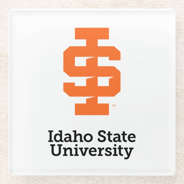 Idaho State University Official Logo Design Glass Coaster (Front)
