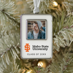 Idaho State University Official Logo Design Silver Plated Framed Ornament