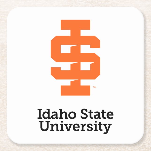 Idaho State University Official Logo Design Square Paper Coaster (Front)