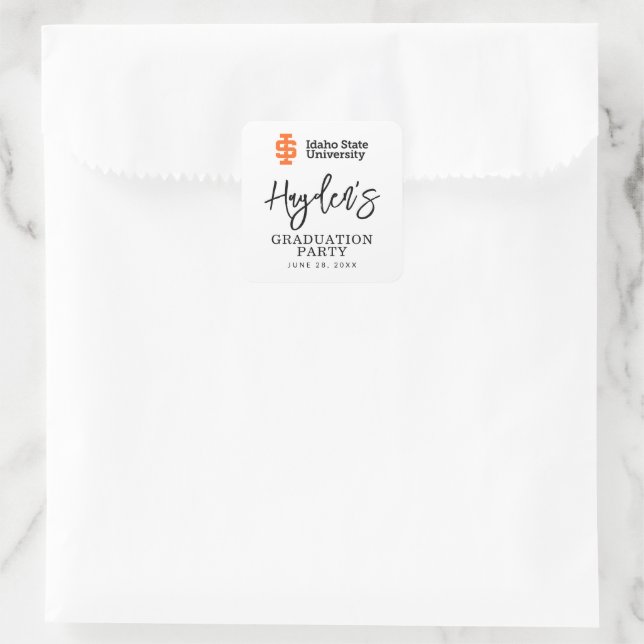Idaho State University Official Logo Design Square Sticker (Bag)