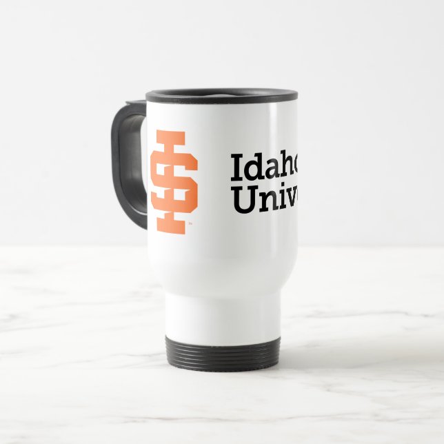 Idaho State University Official Logo Design Travel Mug (Front Left)