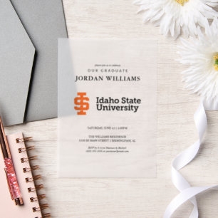 Idaho State University Official Logo Design Vellum Invitations