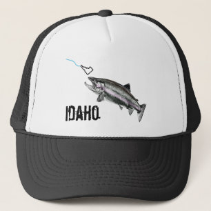 IDAHO STEELHEAD -HERE FISHY FISHY - STRIKING IDAHO TRUCKER HAT