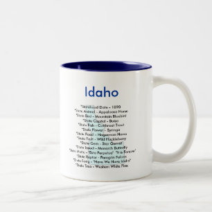 Idaho Symbols & Map Two-Tone Coffee Mug