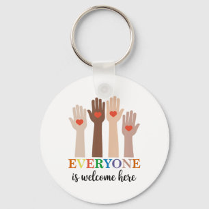 Idaho Teacher Everyone Is Welcome Here Fist Hand S Key Ring