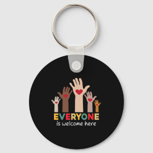 Idaho Teacher Everyone Is Welcome Here Fist Hand S Key Ring