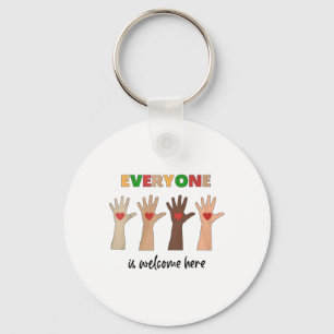 Idaho Teacher Everyone Is Welcome Here Fist Hand S Key Ring
