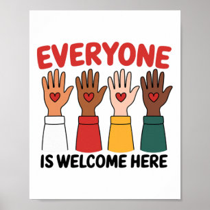 Idaho Teacher Everyone Is Welcome Here Fist Hand S Poster