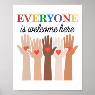 Idaho Teacher Everyone Is Welcome Here Fist Hand S Poster