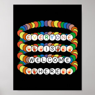 Idaho Teacher Everyone Is Welcome Here Friendship  Poster