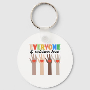 Idaho Teacher Everyone Is Welcome Here Men Women Key Ring