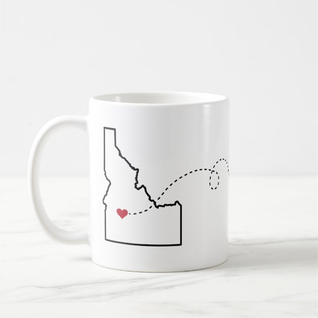 Idaho to California - Heart2Heart Coffee Mug (Left)