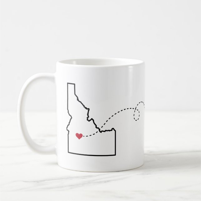Idaho to Texas - Heart2Heart Coffee Mug (Left)