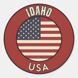 Idaho United States Classic Round Sticker