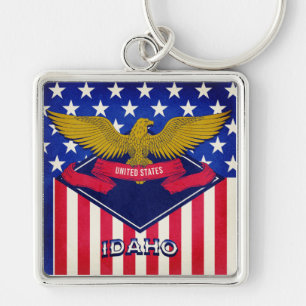 Idaho USA Flag Key Ring