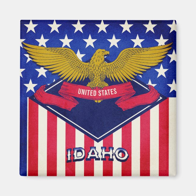 Idaho USA Flag Magnet (Front)