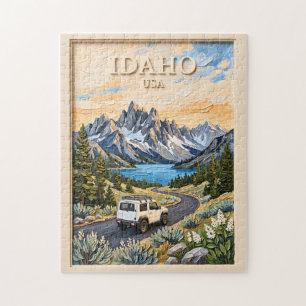 Idaho USA Road Trip Vintage 3D Textured Landscape Jigsaw Puzzle