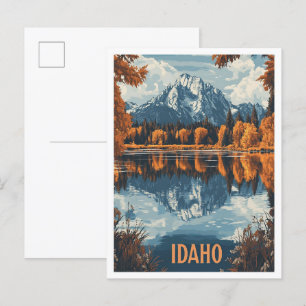 Idaho USA Vintage Illustration Travel Postcard