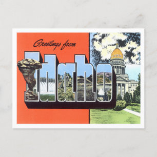 Idaho Vintage Big Letters Postcard