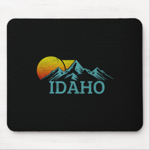 Idaho Vintage Mountains Sunset Hiking Nature Souve Mouse Mat