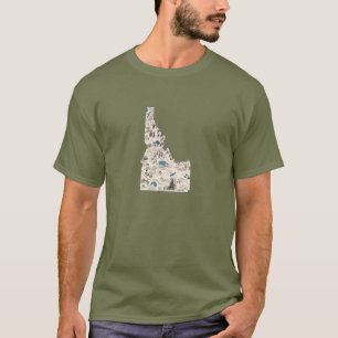 Idaho Vintage Picture Map T-Shirt
