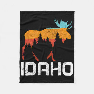 Idaho Vintage Retro Pride Souvenir Moose Nature Hi Fleece Blanket