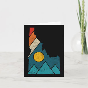 Idaho Vintage State Map Mountains Hikers Camping Card