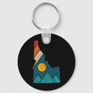 Idaho Vintage State Map Mountains Hikers Camping  Key Ring