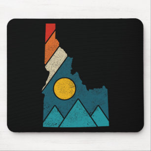 Idaho Vintage State Map Mountains Hikers Camping Mouse Mat