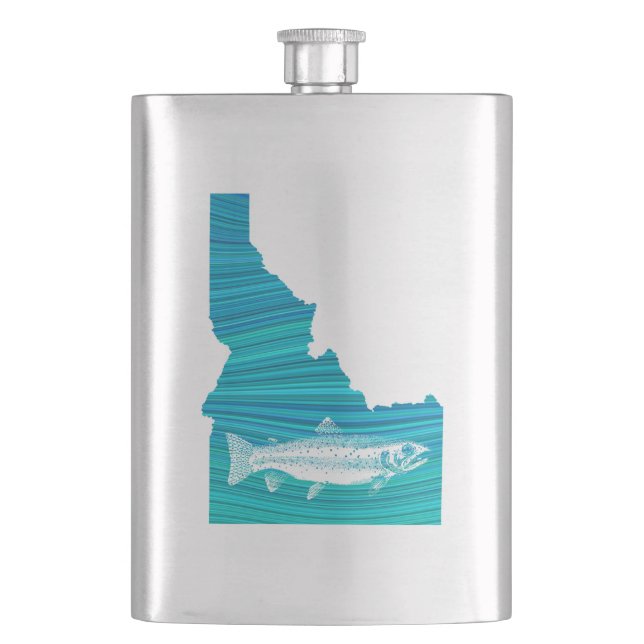 Idaho Wave Fishing Hip Flask (Front)