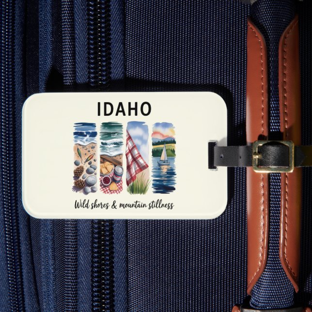 Idaho – Wild Shores & Mountain Stillness Luggage Tag (Front Insitu 4)