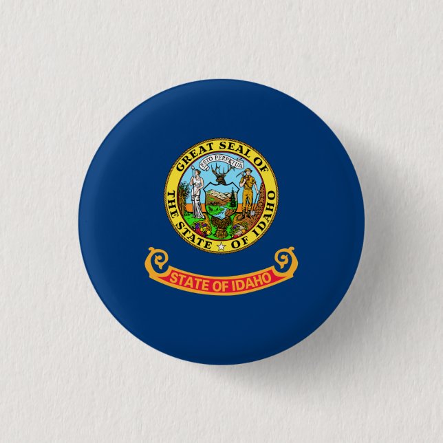 Idahoan Flag, Flag of Idaho 3 Cm Round Badge (Front)