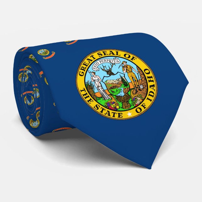 Idahoan Flag & Seal, Flag of Idaho Tie (Rolled)