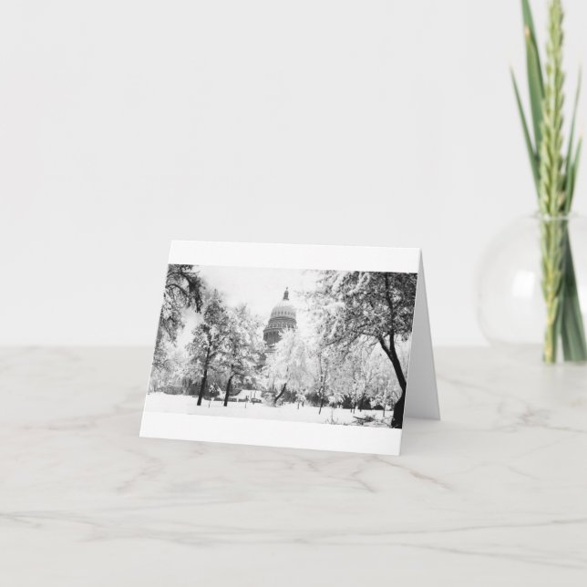 Idaho's Capitol Under Snow Card (Front)