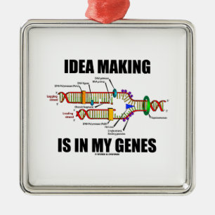 Idea Making Is In My Genes (DNA Replication) Metal Tree Decoration