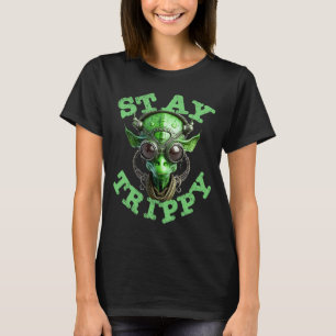 idea Peace UFO Stay Trippy Little Hippie Green Ali T-Shirt