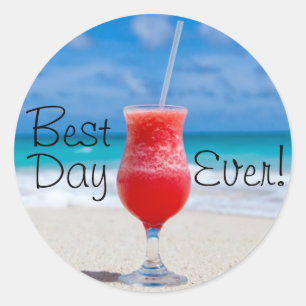 Ideal Beach Vacation Classic Round Sticker