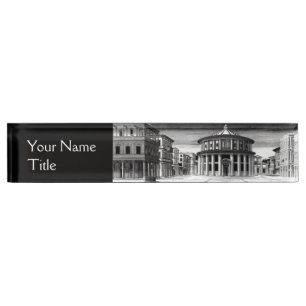 IDEAL CITY,Renaissance Architecture / Black White Nameplate