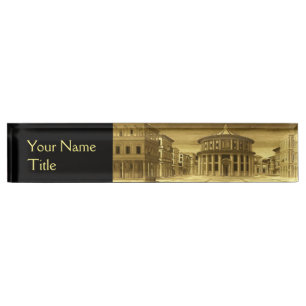 IDEAL CITY,Renaissance Architecture / Gold Yellow Nameplate