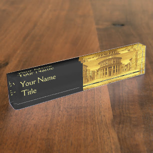 IDEAL CITY,Renaissance Architecture / Gold Yellow Nameplate