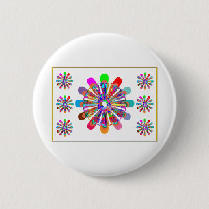 IDEAL GIFT:  LUCKY7   SevenSTAR Chakra Collection 6 Cm Round Badge